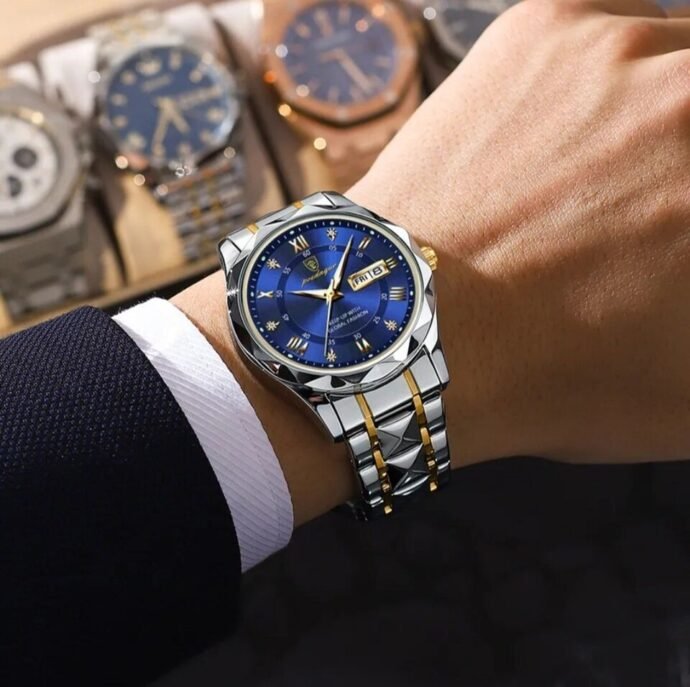 Montre-bracelet de luxe pour homme, chronographe à quartz, acier inoxydable - Image 2